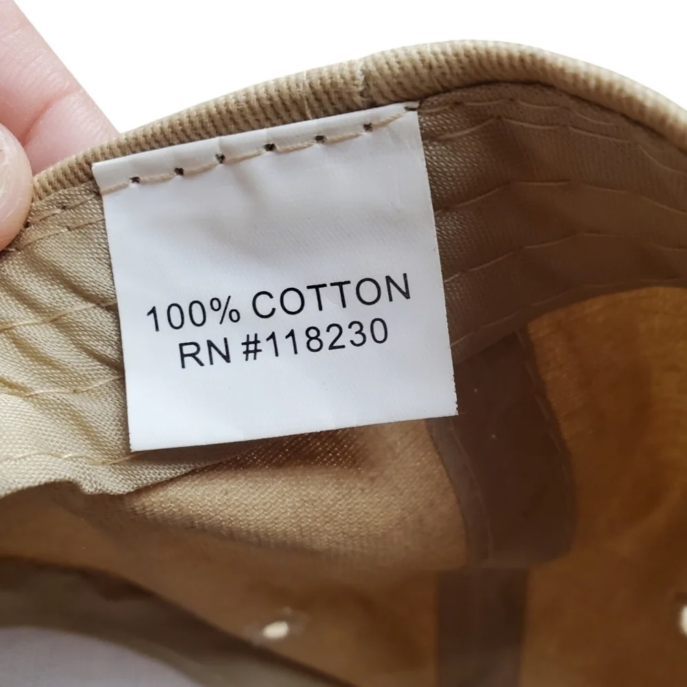 USO Support Our Heroes Slideback Hat Tan OS Adjustable Embroidered Cotton